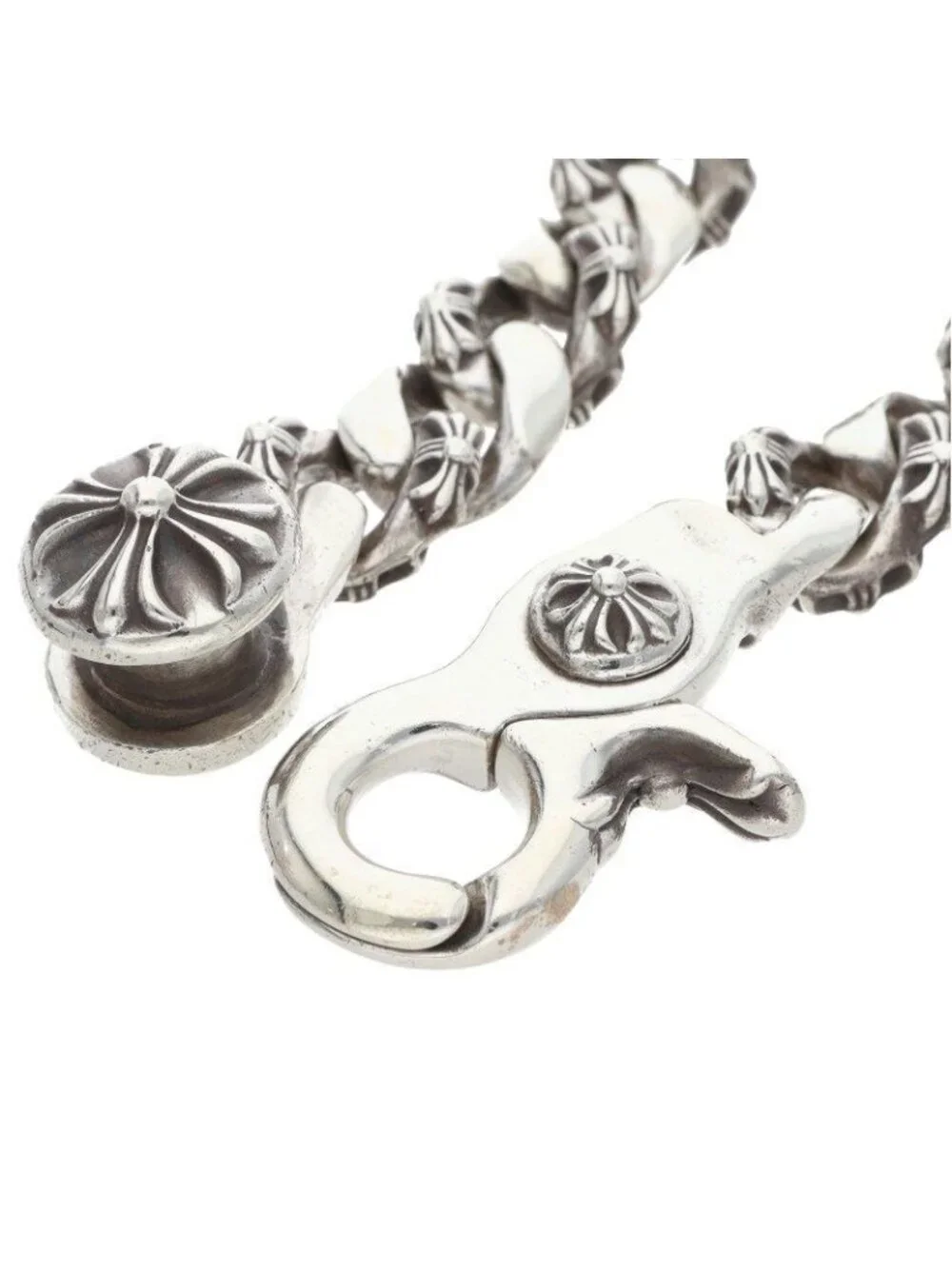 Chrome Hearts Fancy Link Clip Silver Bracelet